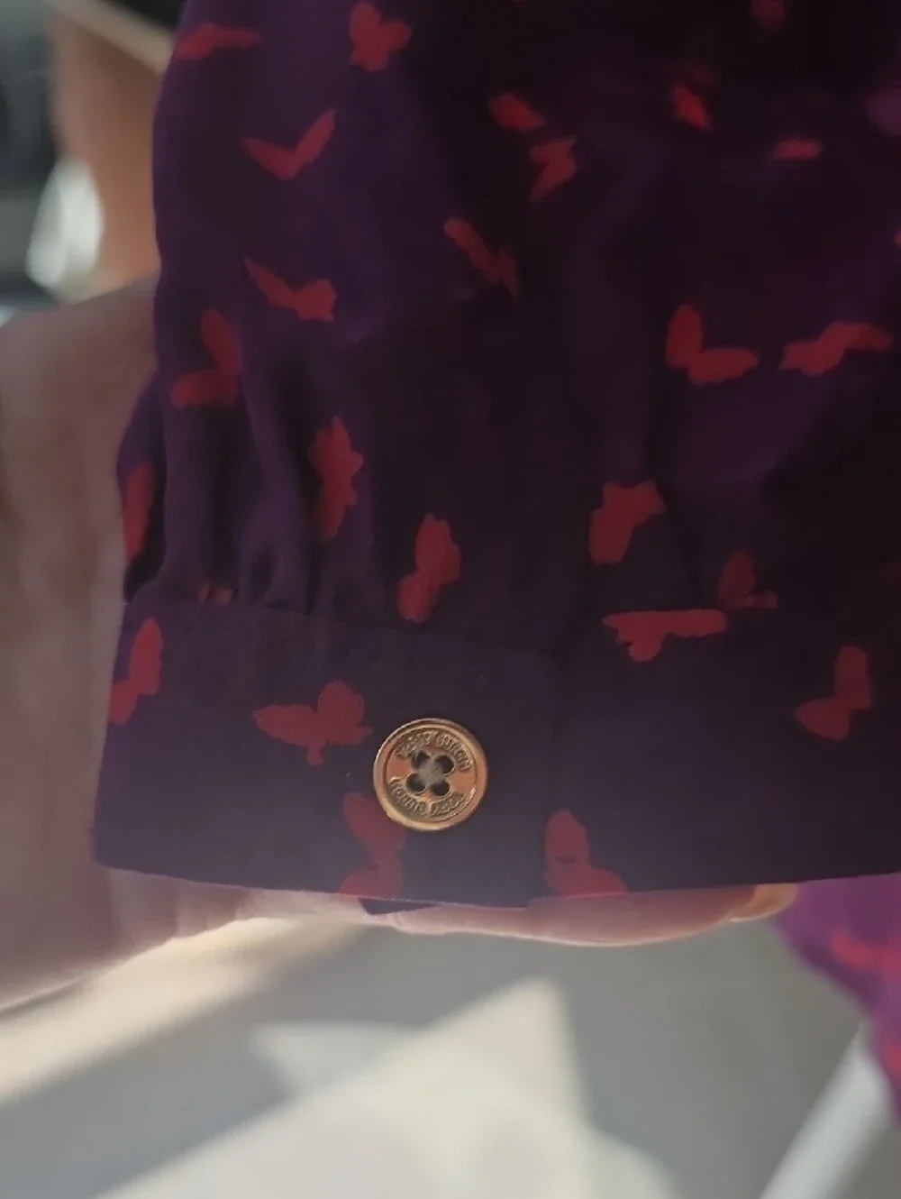 Tory Burch Purple Long-Sleeve Button Front Blouse